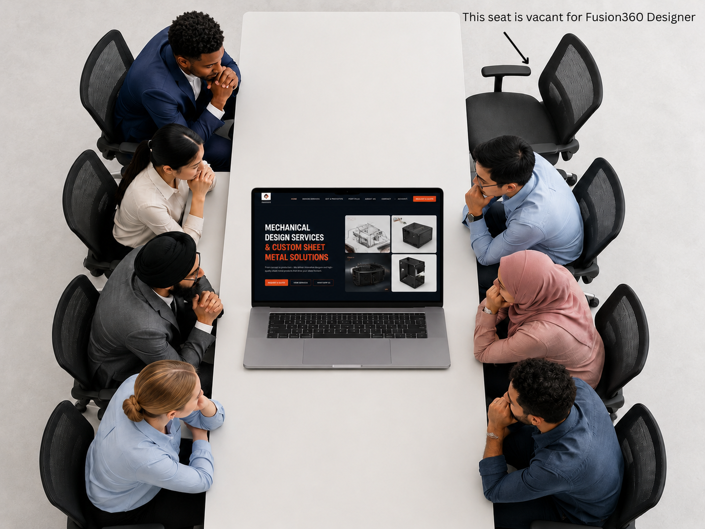 The CAD CAM team waiting for project requests